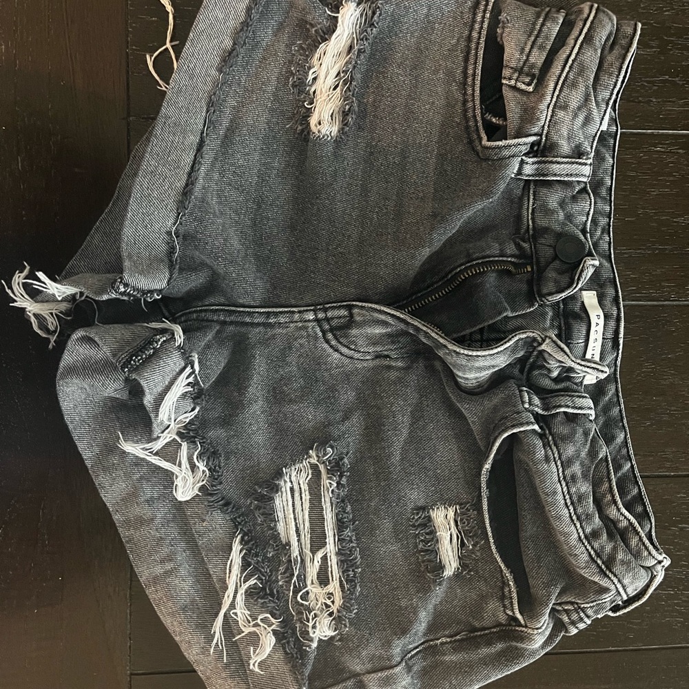 Ripped black washed out shorts